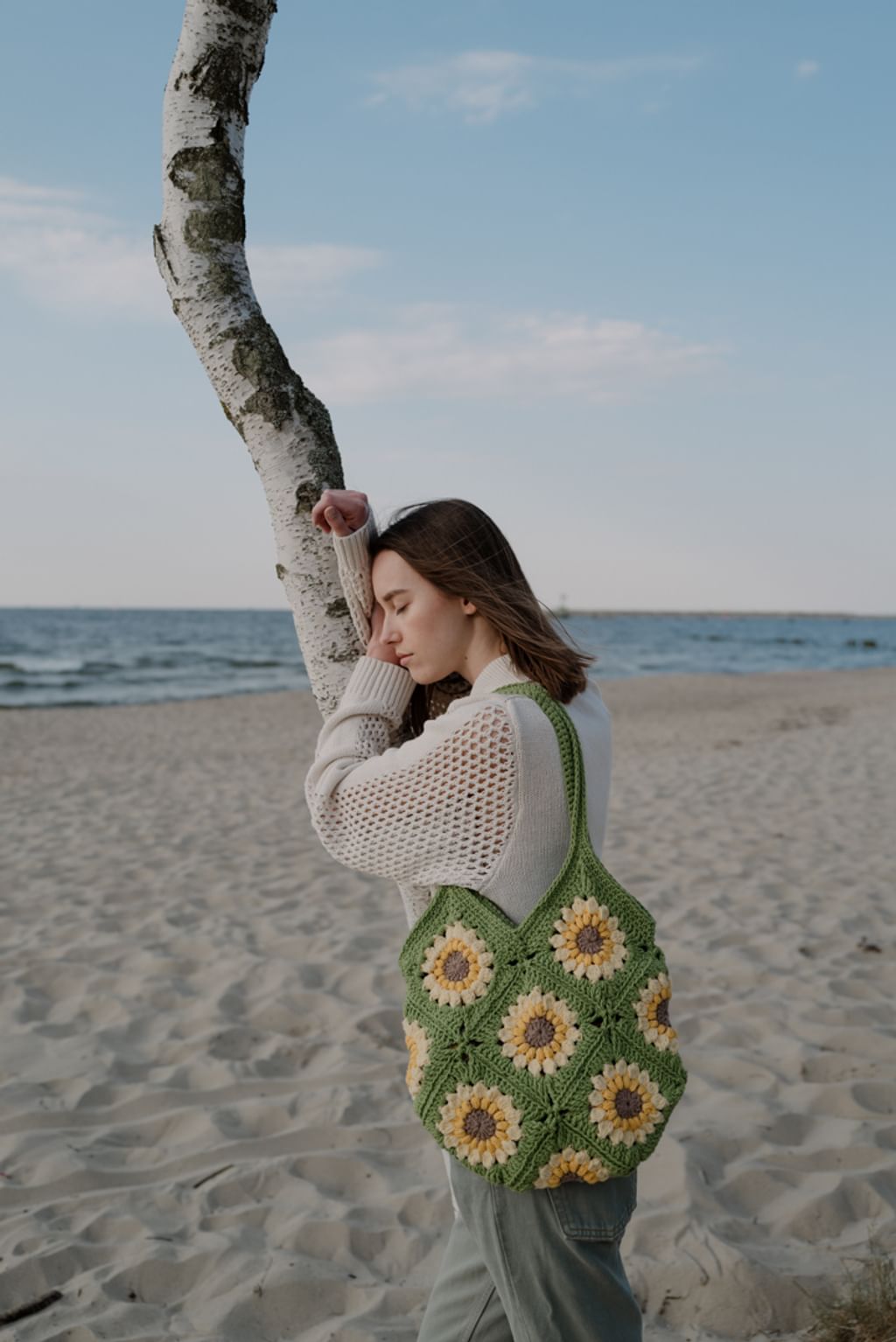 Crochet torba w kwiaty handmade