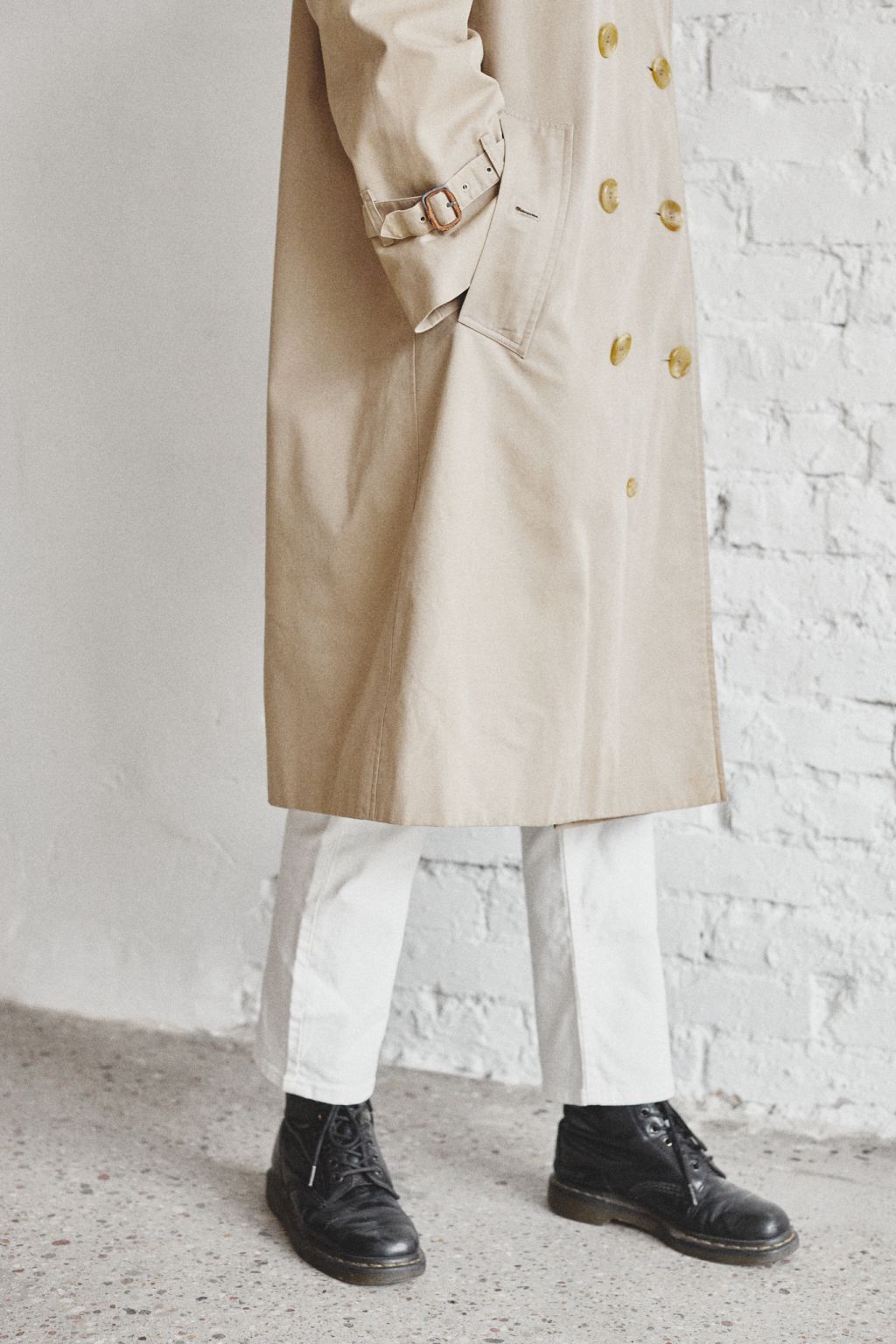 Burberry dwurzędowy płaszcz vintage M