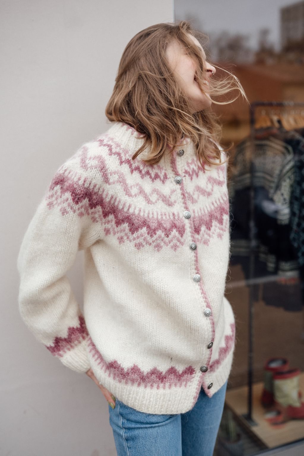 Icemart islandzki sweter z wełny lopi M