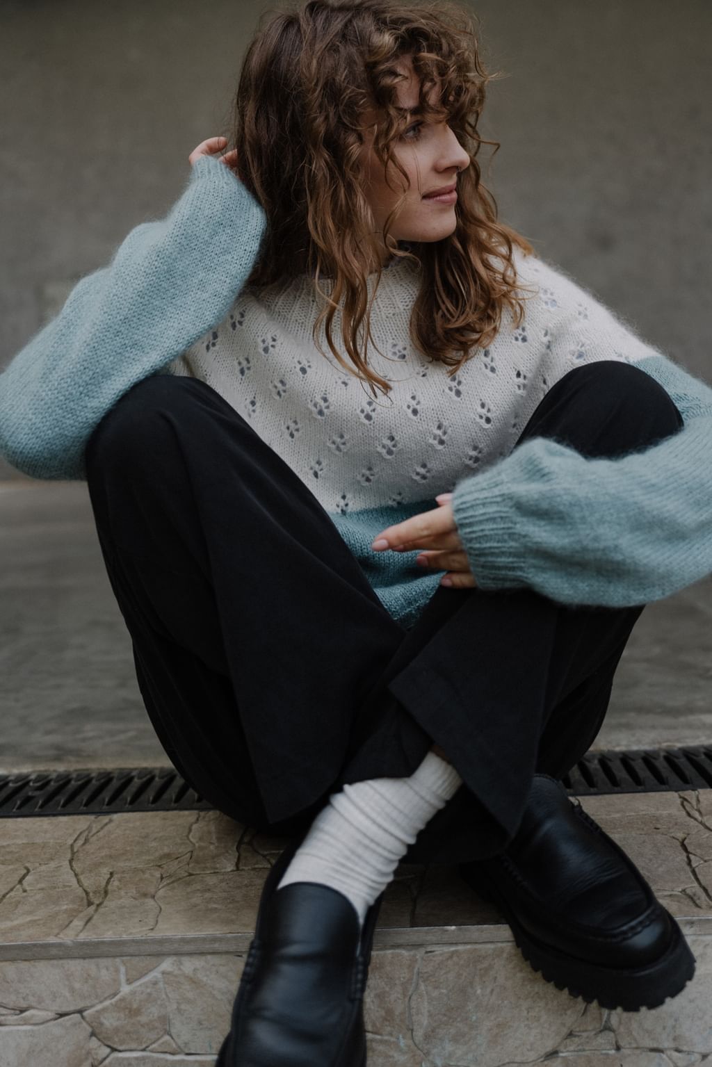 Miekki dwukolorowy sweter M