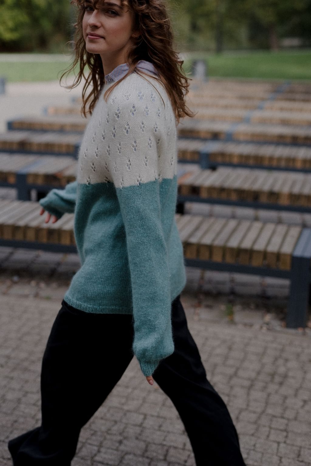 Miekki dwukolorowy sweter M