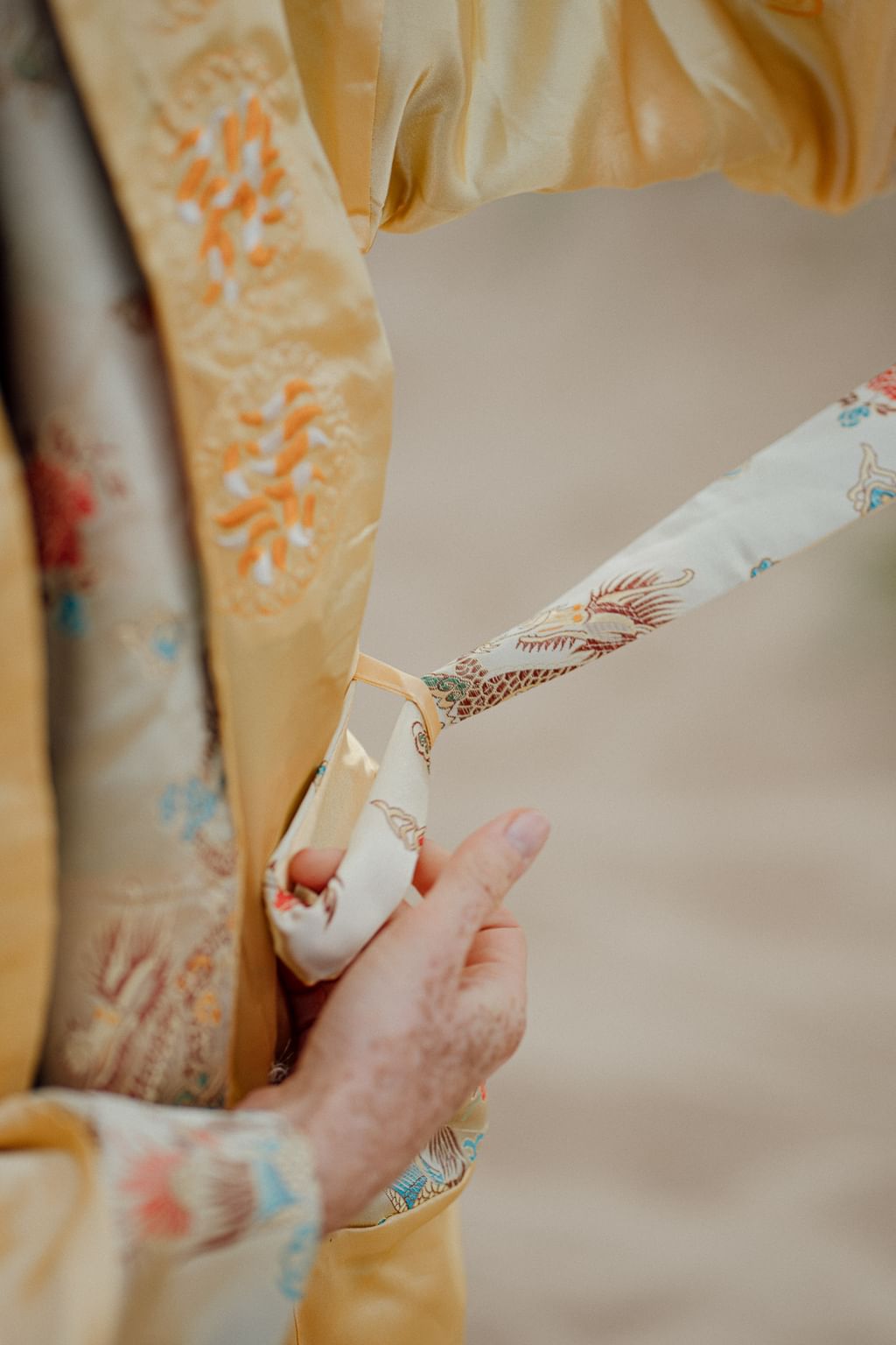 Dwustronne haftowane kimono oversize 