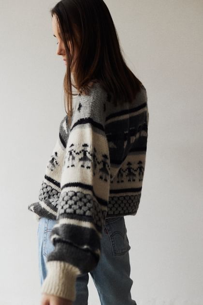 Piękny sweter handmade alpaka